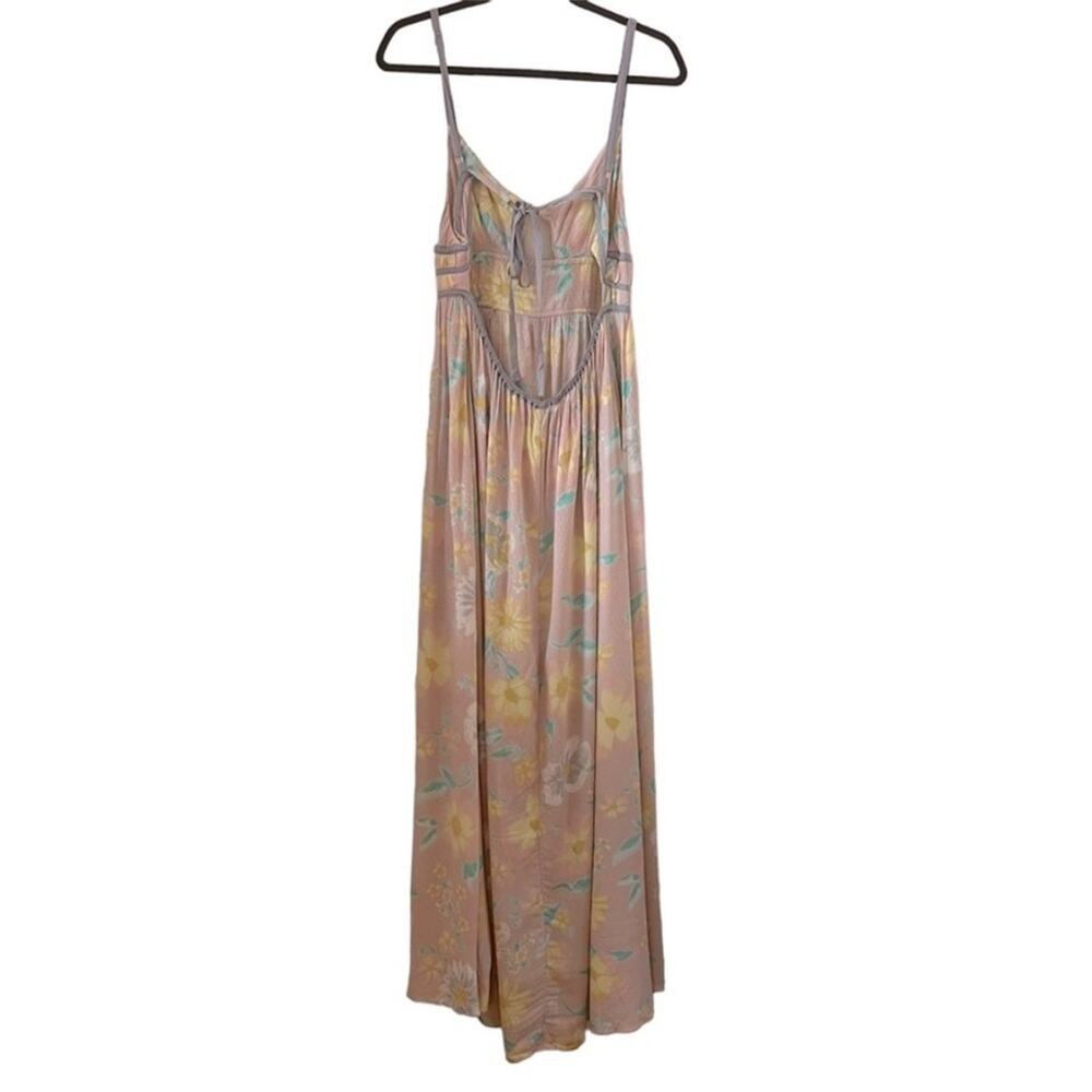 Free People Wisteria Floral In Light Combo Maxi Cut Summer Out Dress Size L - Picture 3 of 12